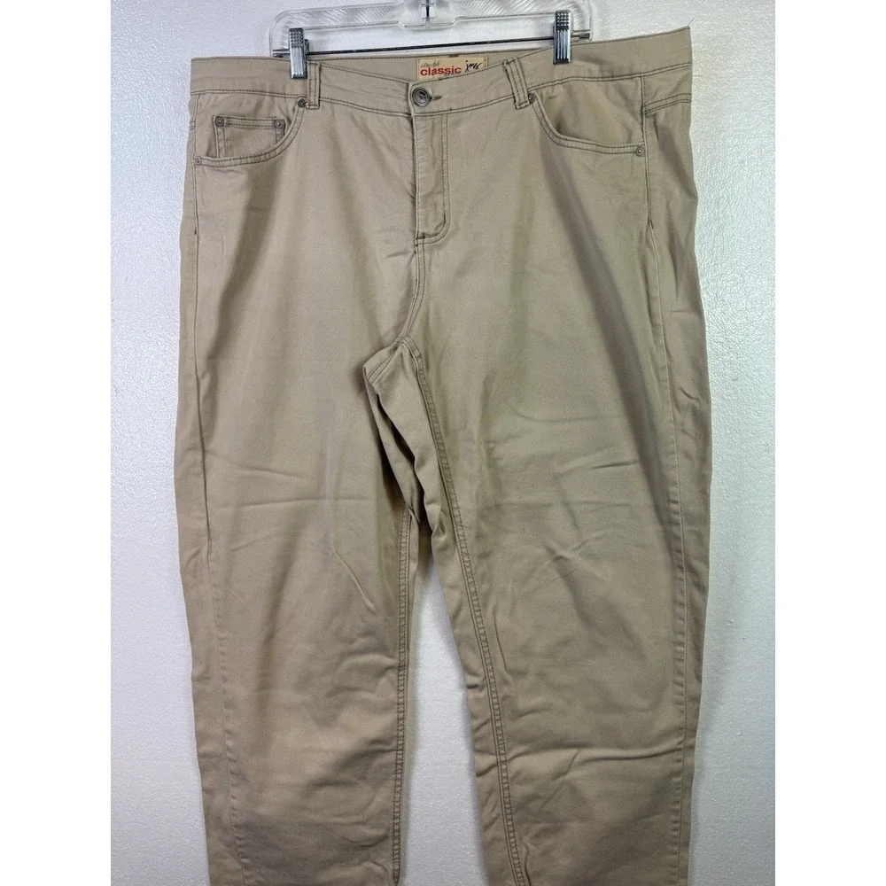 JMS Just My Size Sz 20W Beige Stretch Classic Denim Tapered Jeans‎ Women 42/30